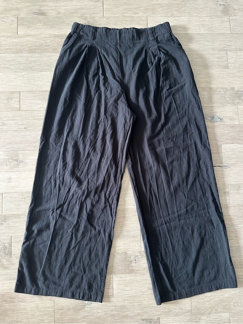HALARA 100% Cotton Black Wide-Leg Relaxed Chinos Trousers Pants Size XL Tall